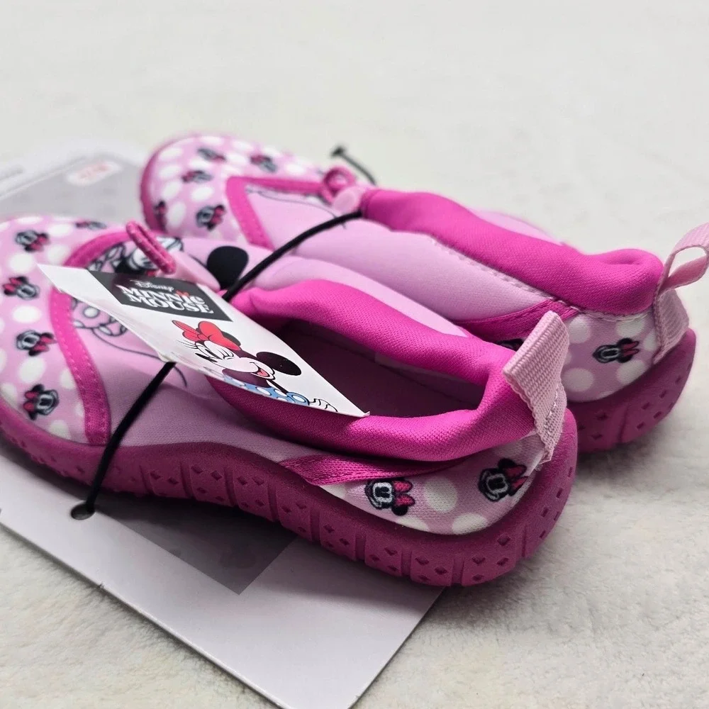 Disney Minnie Mouse Toddler Water Shoes Pink Polka Dot Pool Beach Size 7/8 NEW